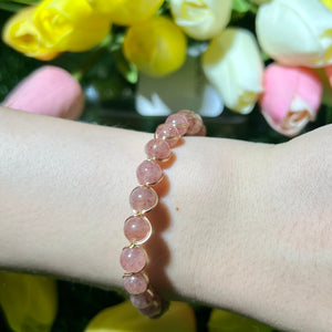 Strawberry quartz bracelet