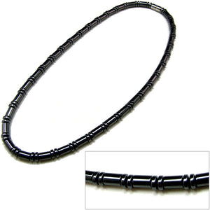 Magnetic Hematite Therapy & Healing Stone Drum Bead Necklace